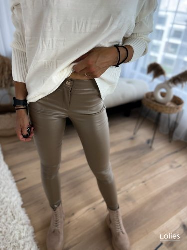 Kalhoty voskované ELLE latté - Barva: latté, Velikost: M