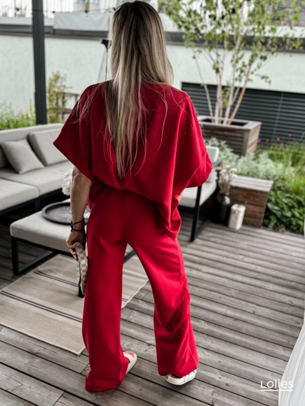 Komplet top + kalhoty COTOURE červená