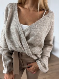 Vlněný svetr s mohérem SWEET béžový