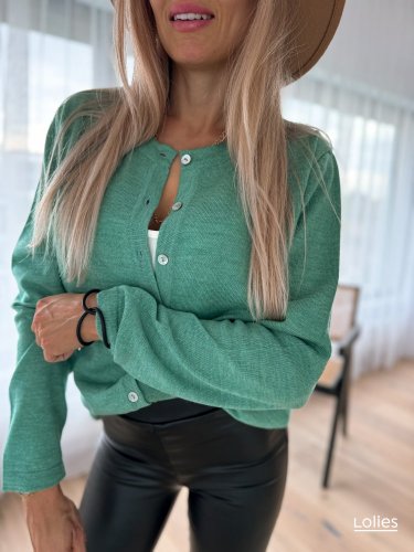 Luxusní svetr MERINO s dlouhým rukávem zelený - Barva: Zelená, Velikost: S