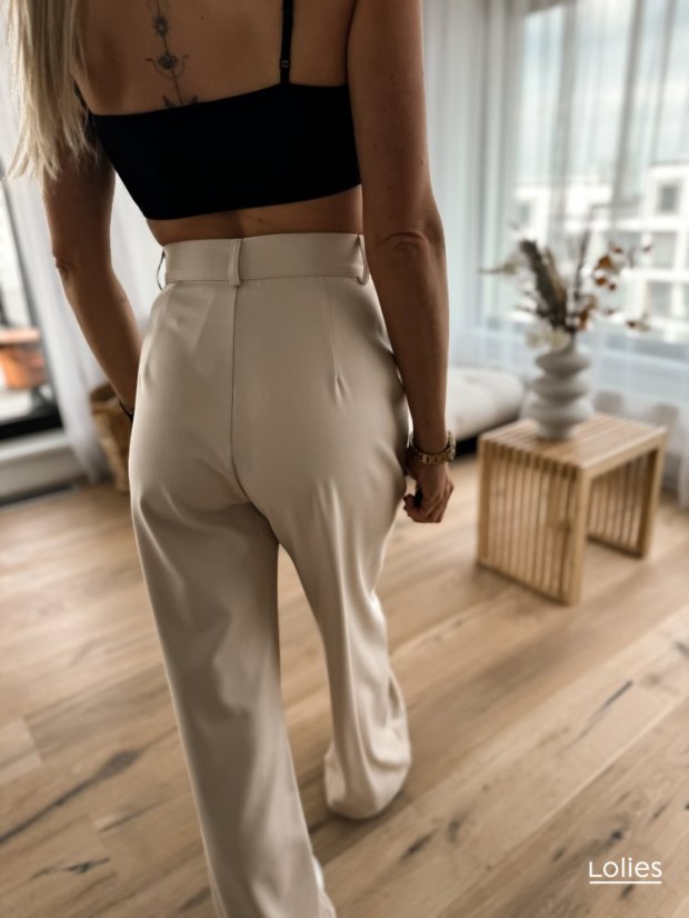 Kalhoty SIMPLE jasná béžová - Barva: Béžová, Velikost: S